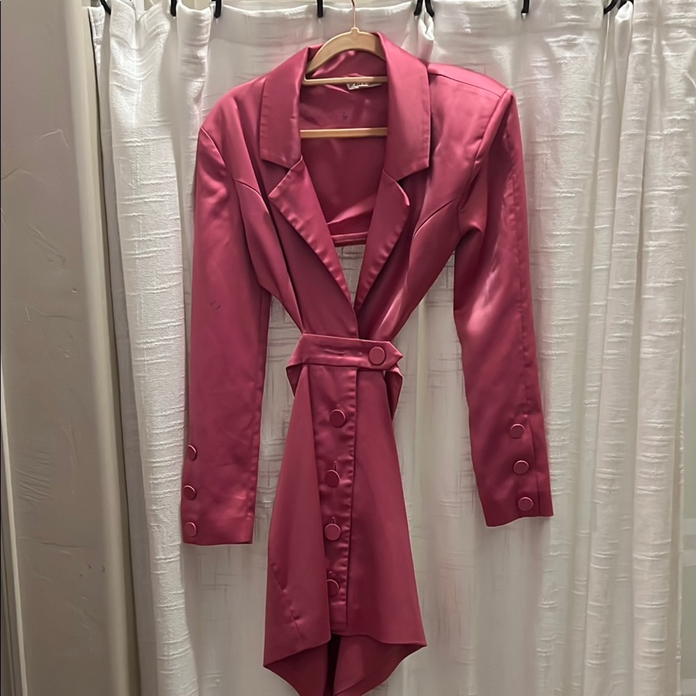 For love and lemons Pink Satin Blazer Dress